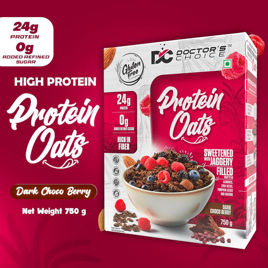 Doctor's Choice High Protein Oats - 750 Gm (Pack of 2 )