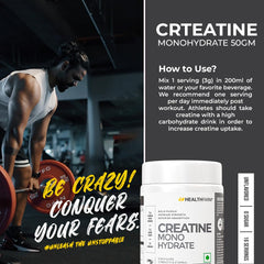 Healthfarm Creatine Monohydrate Powder - 100 gm Unflavoured