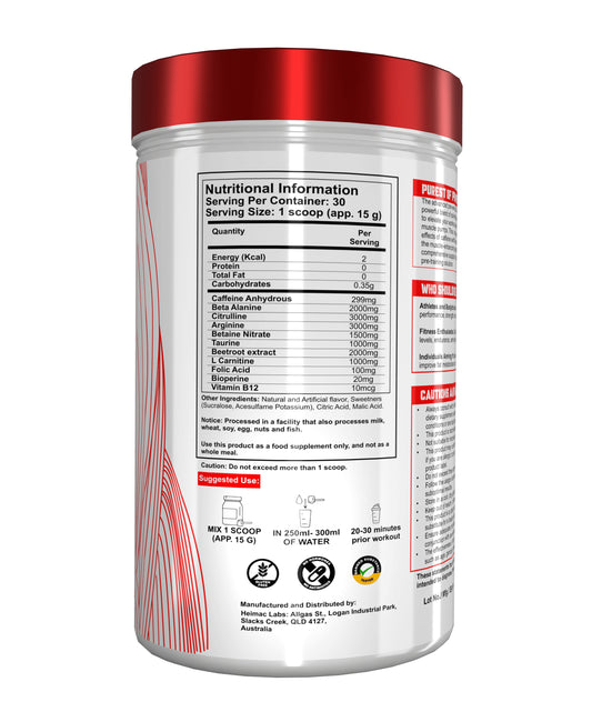 Heimac Labs Pure Pre-Workout For Better Pump - 30 Servings