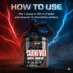Redskull Carnivox 3000mg L-Carnitine – 25 Servings | Energy & Metabolism Support | 150g