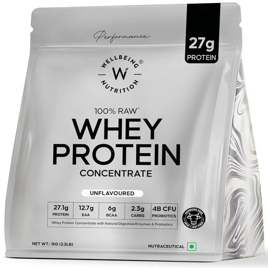 Wellbeing Nutrition Whey Protein Concentrate - 1 kg Unflavoured