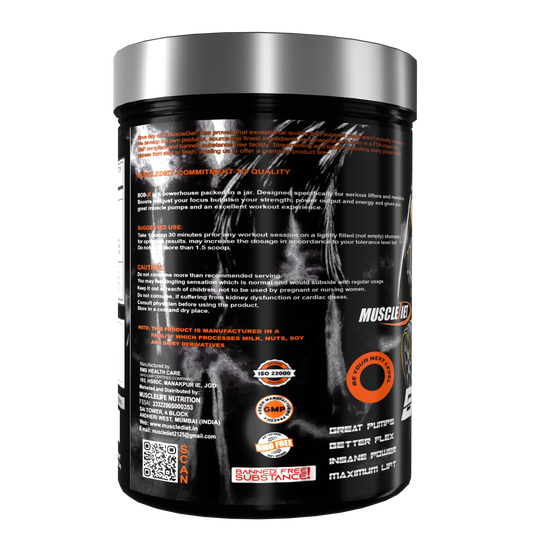 Muscle Diet BOB -X Hard-Hitting Energy Pre Workout  - 40 Servings  ( Free Temperature Bottle )