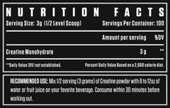 Dexter Jackson Black Series Creatine Monohydrate 300g -100 Servings