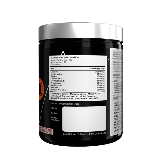 Muscle Diet BCAA Plus EAA (Essential Amino Acids ) Intra Workout - 30 Servings ( Free Temperature Bottle )