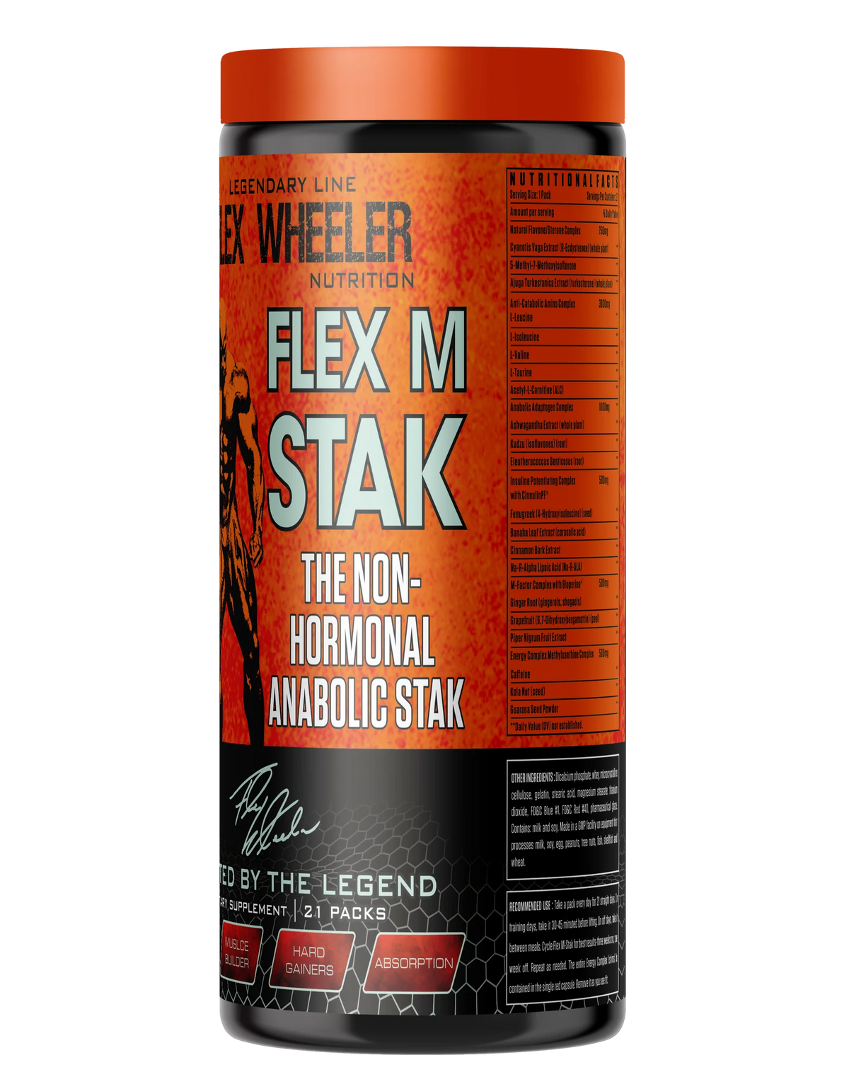 Flex Wheeler Nutrition M-Stak, the non-hormonal anabolic stack - 21 Packs