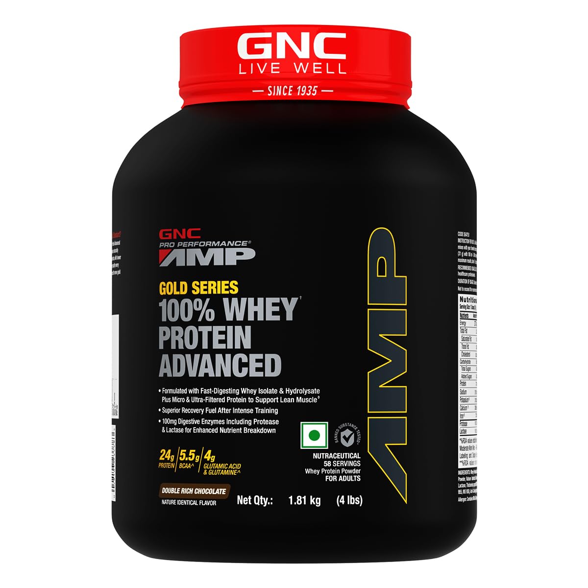 GNC AMP Gold Series Whey Protein Advanced - 4 Lbs