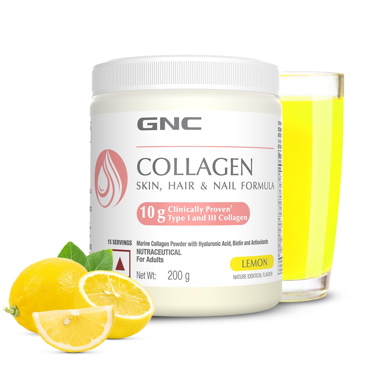 GNC Marine Collagen with Hyaluronic Acid, Biotin & Antioxidants for Women & Men