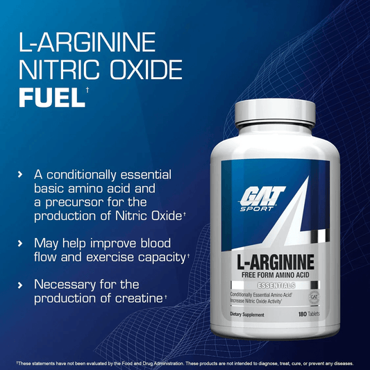 GAT L-Arginine Free Form Amino Acid - 180 Tablets