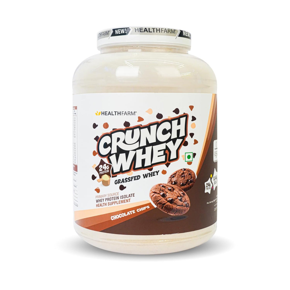 Healthfarm Crunch Whey Grassfed Whey Protein - 4.4 Lbs