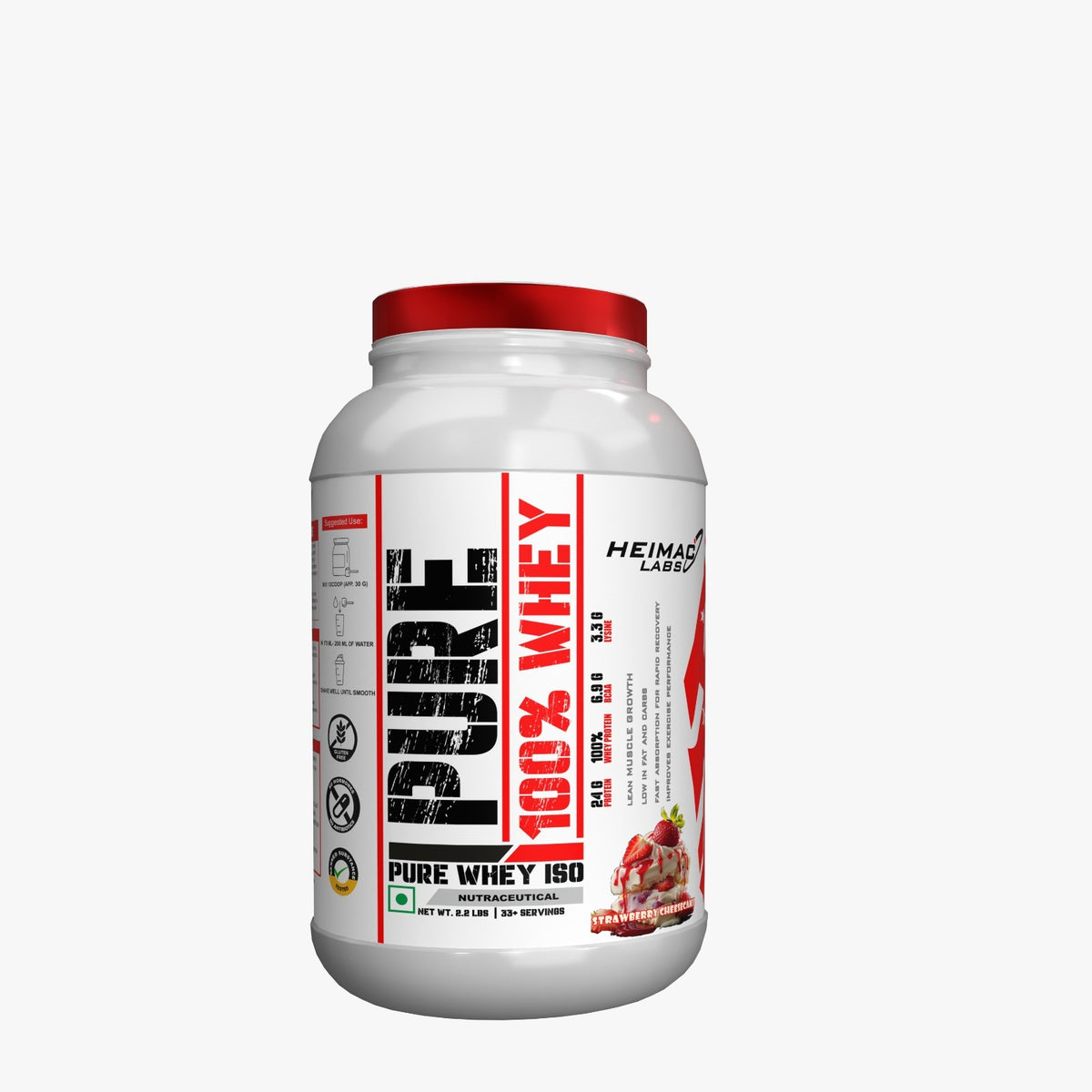 Heimac Labs Pure 100% Whey Protein Powder - 2.2 Lbs (1 Kg )