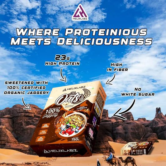 HelixLabz High Protein Oats 750 Gm - Dark Chocolate