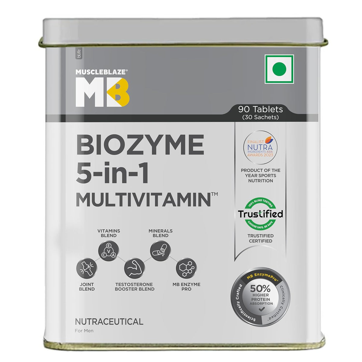 MuscleBlaze Biozyme Daily Multivitamin - 90 Tablets