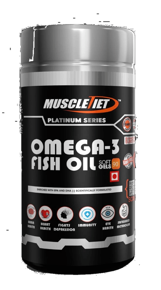 Muscle Diet Platinum Triple Strength Omega -3 Fish Oil - 90 Softgel (with Higher Strength EPA & DHA )