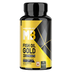 MuscleBlaze Fish Oil Gold - 60 Capsules (with Higher Strength EPA & DHA )