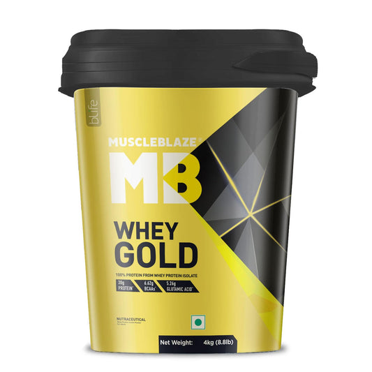 MuscleBlaze Whey Gold 100% Whey Isolate -4 Kg (8.8 Lbs )