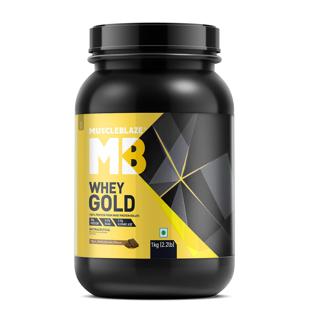 MuscleBlaze Whey Gold 100% Whey Isolate Protein - 1 Kg