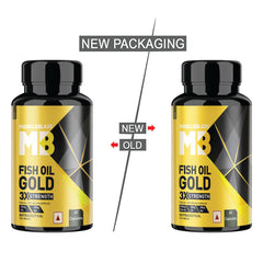 MuscleBlaze Fish Oil Gold - 60 Capsules (with Higher Strength EPA & DHA )