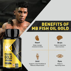 MuscleBlaze Fish Oil Gold - 60 Capsules (with Higher Strength EPA & DHA )