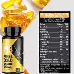 MuscleBlaze Fish Oil Gold - 60 Capsules (with Higher Strength EPA & DHA )