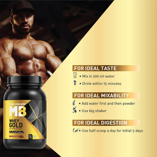 MuscleBlaze Whey Gold 100% Whey Isolate Protein - 1 Kg