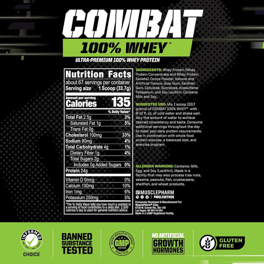 MusclePharm Combat 100% Whey Protein - 5 Lbs