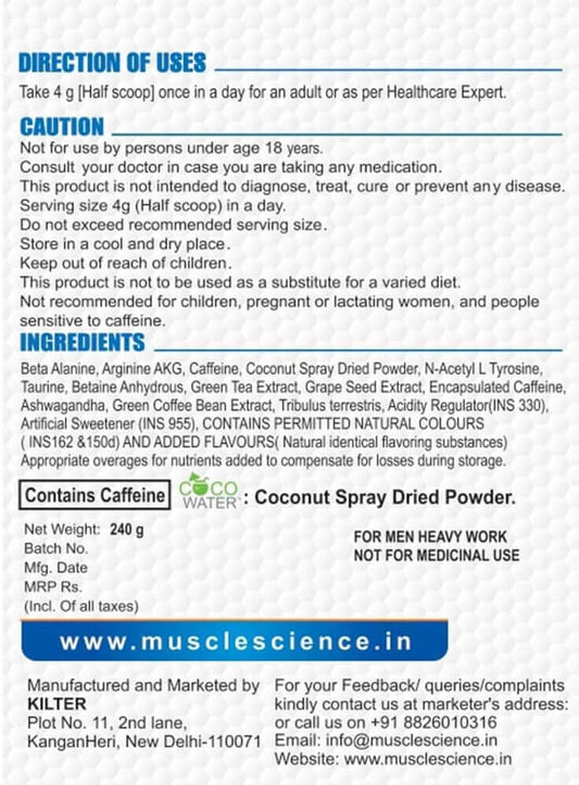 Muscle Science Ignitor New Packing Pre-Workout - 30 Servings