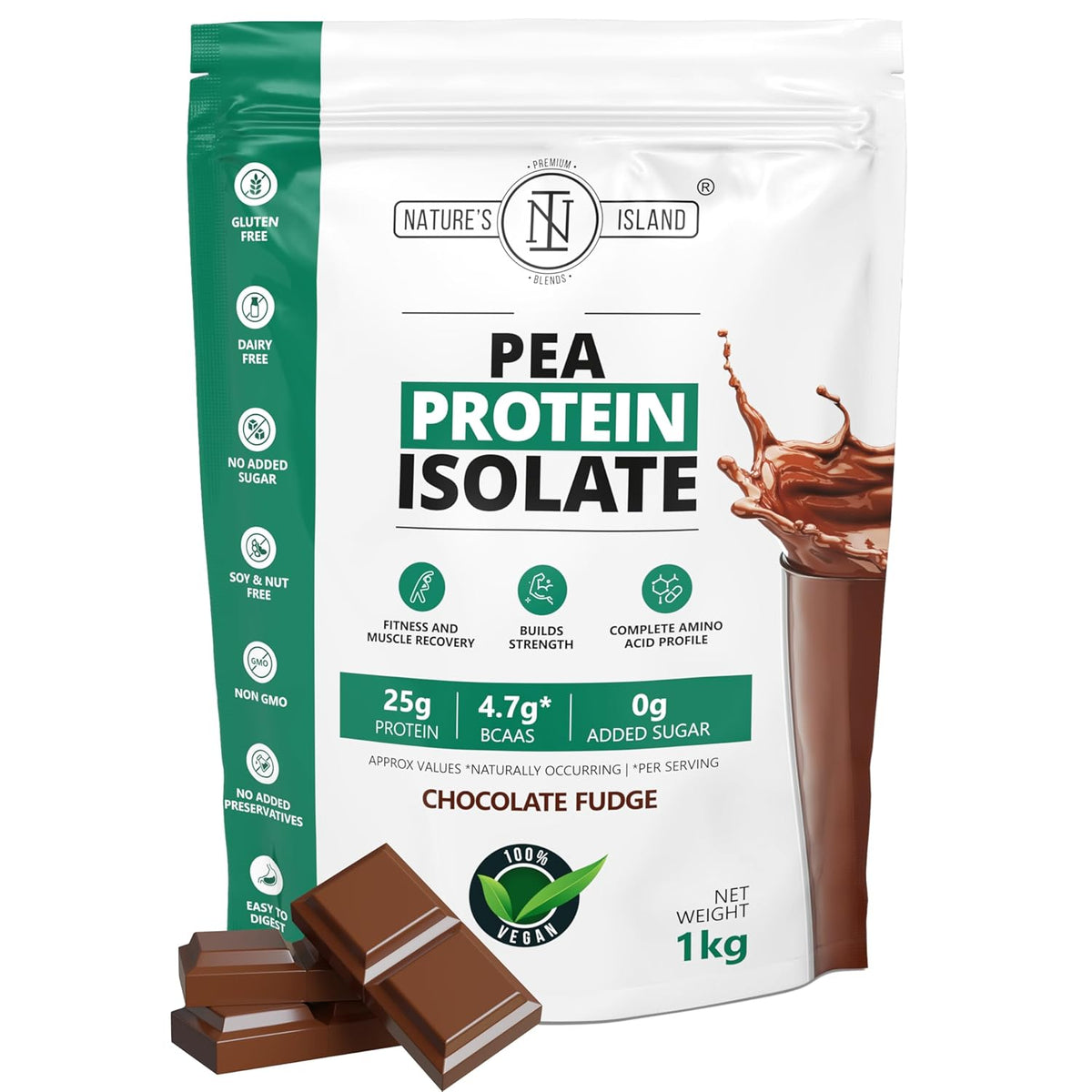 Nature's Island Plant Based Vegan Pea Protein Isolate - 1 Kg