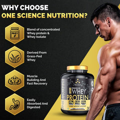 One Science Premium Whey Protein - 5 Lbs + Free Creatine 50 Servings