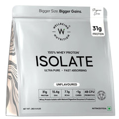 Wellbeing Nutrition Whey Protein Isolate 31g | 4B CFU Probiotics | 2 Kg