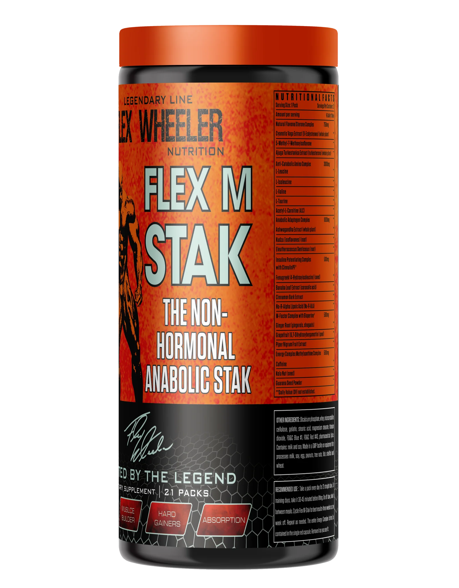 Flex Wheeler Nutrition M-Stak, the non-hormonal anabolic stack - 21 Packs
