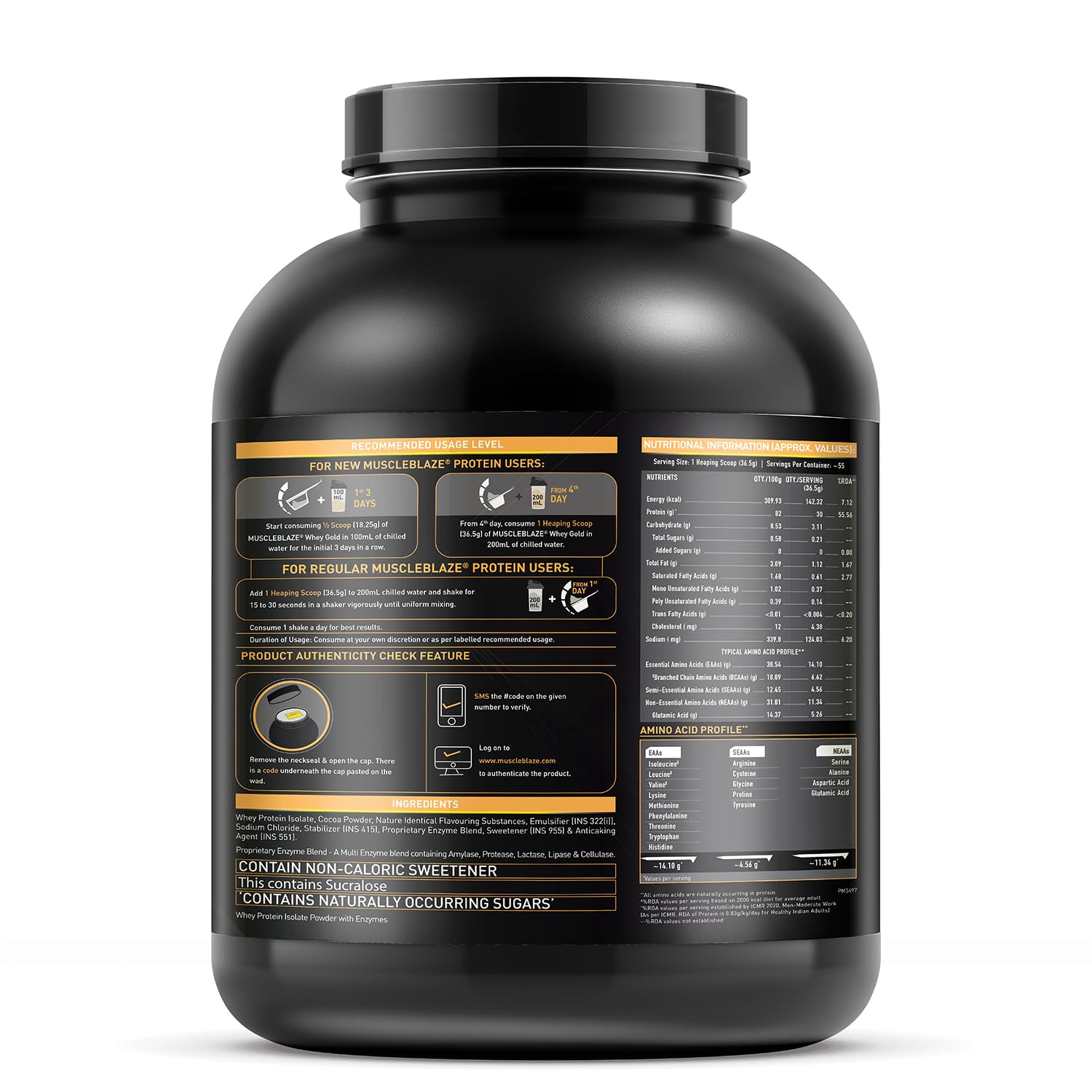 MuscleBlaze Whey Gold 100% Whey Isolate Protein - 2 Kg	