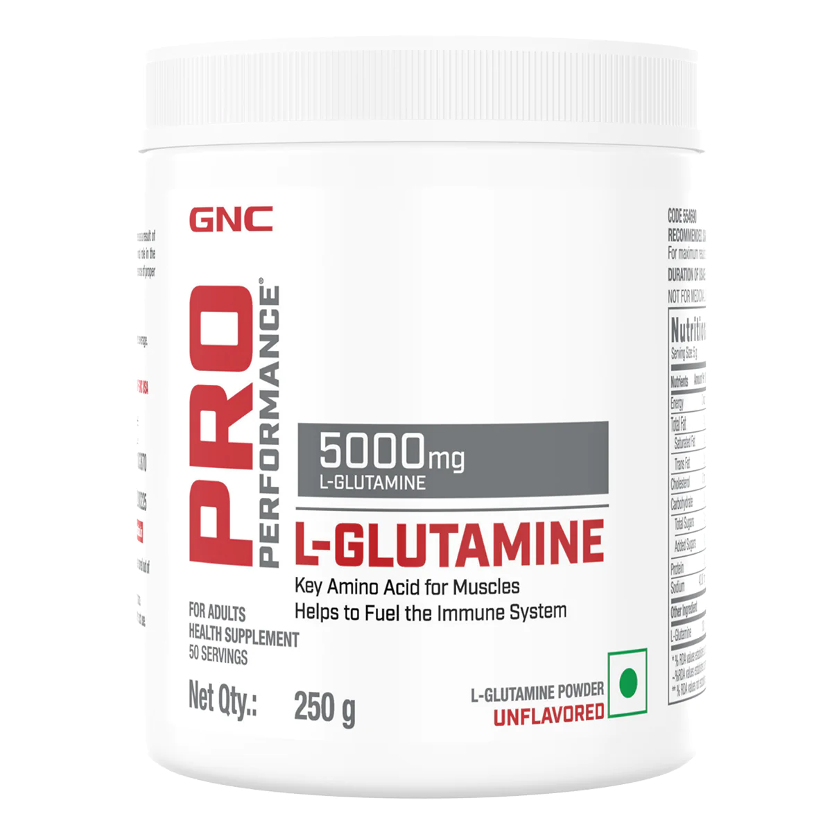 GNC Pro Performance L-Glutamine 5000 mg -  50 Servings