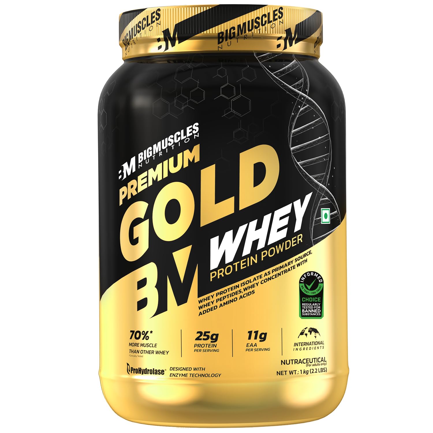 Big Muscles Nutrition Premium Gold Whey - 2.2 Lbs